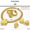 24K Dubai Gold Bridal Jewelry Set: Necklace, Bracelet, Earrings, Ring for African Women