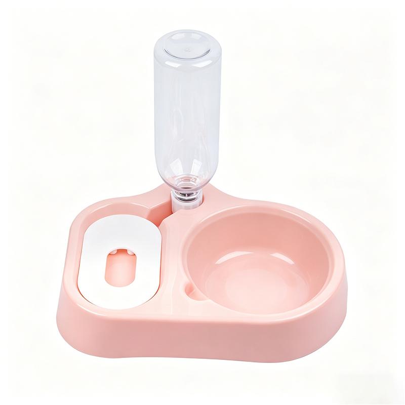 Bowl Style Pet Automatic Water Dispenser Integrated with Water and Feeding Splash Proof and Non Wet Mouth Feeding Basin