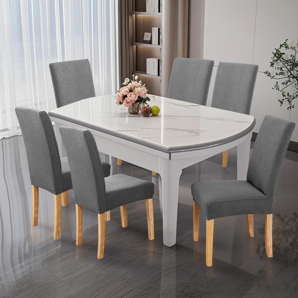 Neue hochelastische Esszimmerstuhlhusse Jacquard Staubdicht Hockerbezug Weicher Anti-Rutsch-Rückenlehnen-Schutz für Heimdekoration