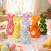 Fabric Foam Material Easter Rabbit Ornament Unbreakable Design Colorful Flocking Flocking Bunny Ornament Desktop Size