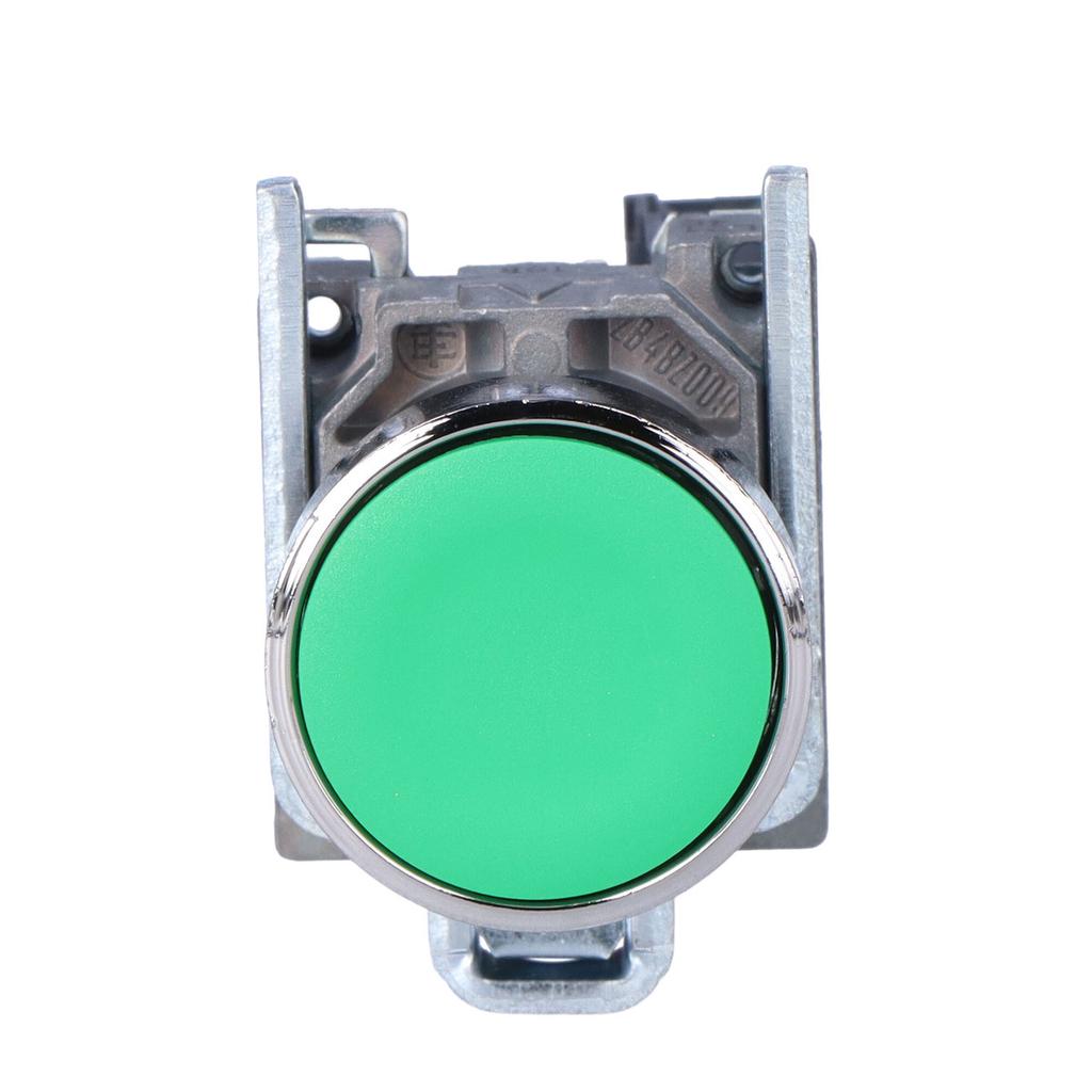 Harmony XB4 green metal flat button