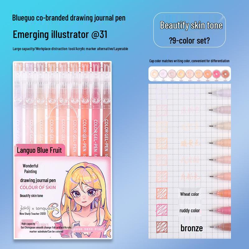 Blueguo Morandi Highlighter Pen Set: 135-Color Journal & Drawing Markers