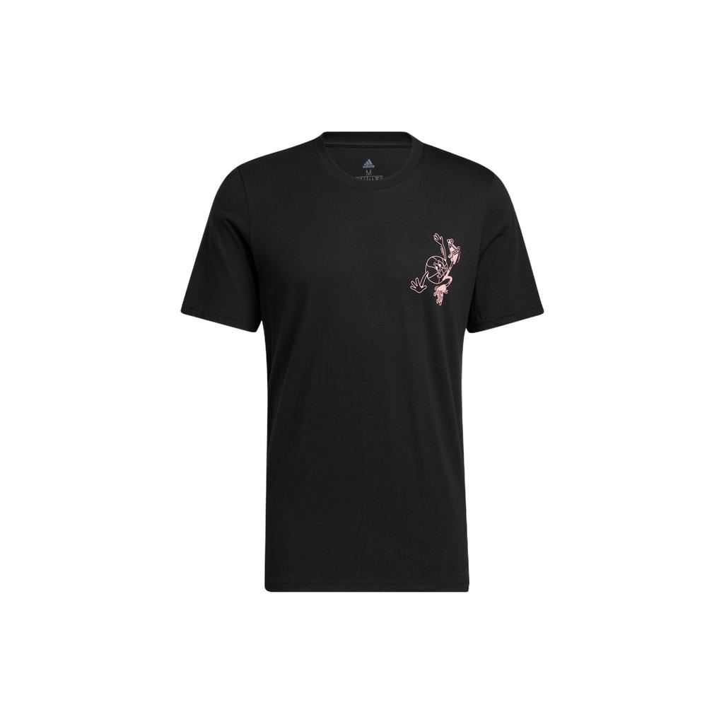 adidas T Shirts Men's Black Crew Neck Moderate Straight Fit HK6723