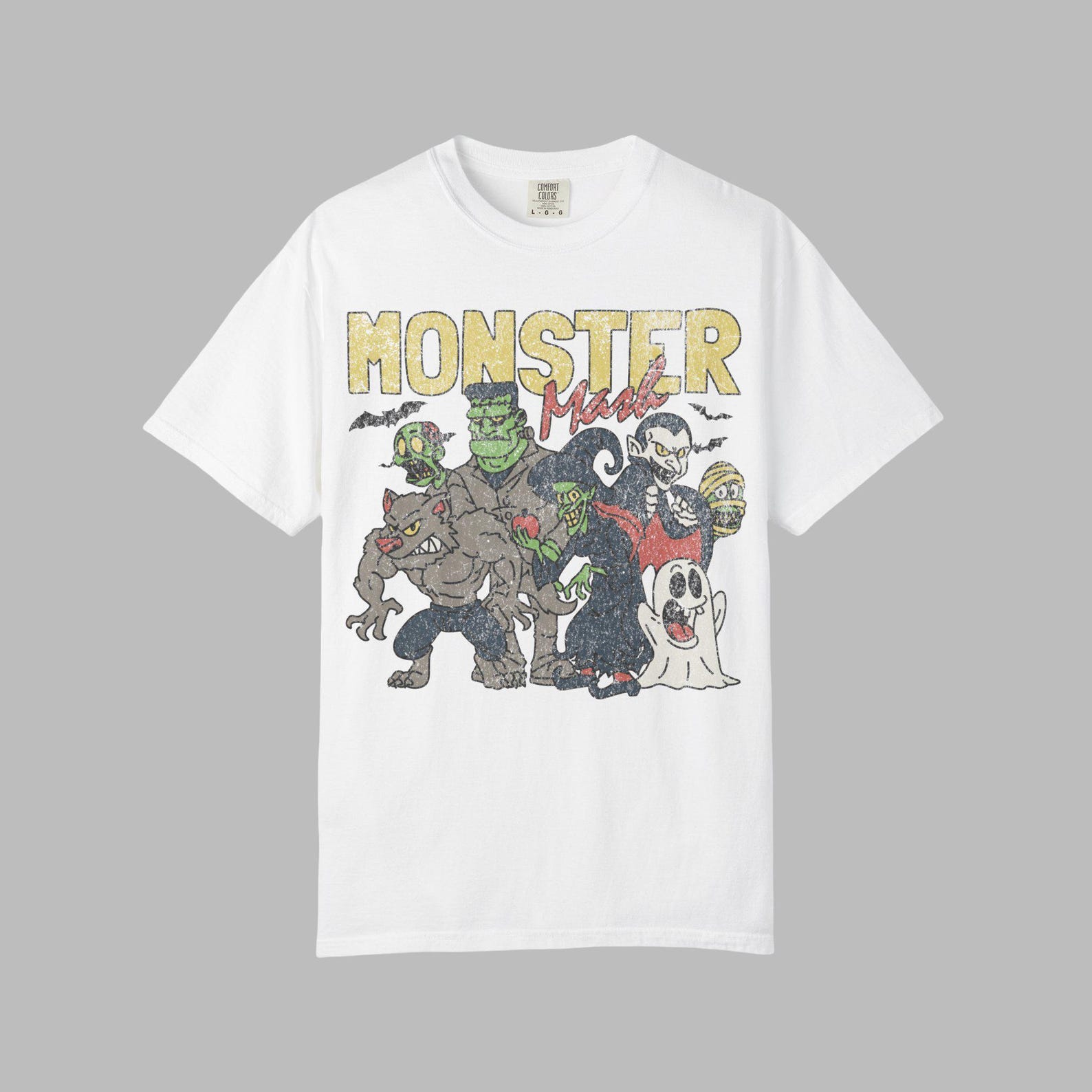 Monster Mash Halloween Monsters Horror Vintage Graphic Tee. 3XL