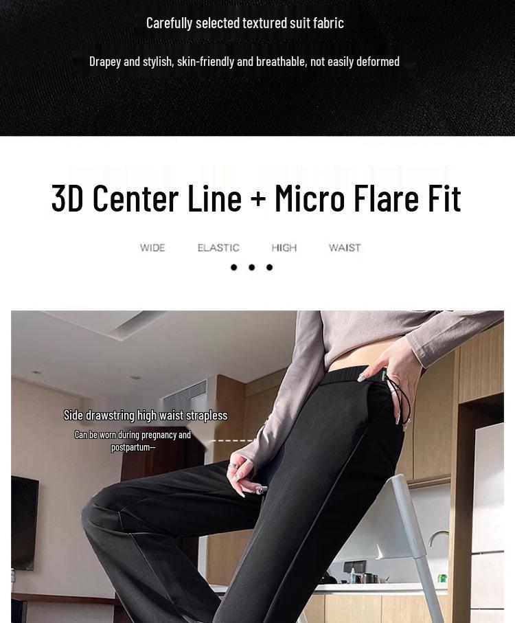 2026 Herfst/Lente Afslankende Zwangerschapsbroek met Micro-flare en Split