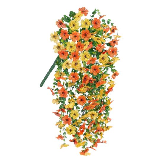 1/4 stk Hengende Kunstig Fiolett Blomst UV-bestandig Falsk Silke Blomst Bryllupsfest Innendørs Utendørs Hage Vegghengt Fusk Blomst Dekorasjon