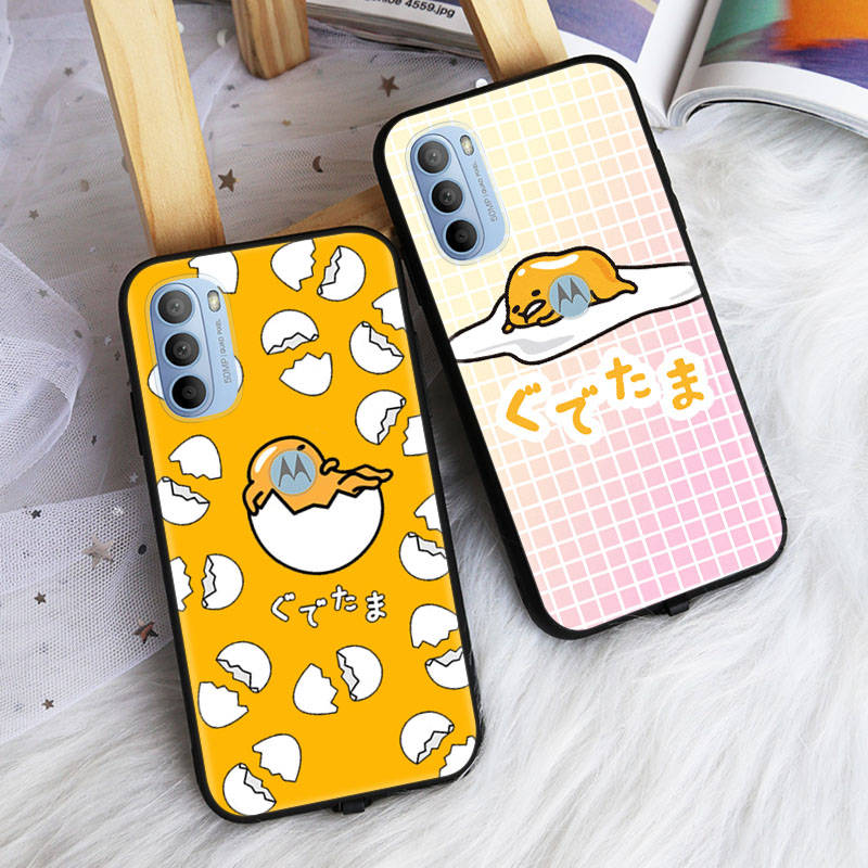 AH37 Lazy Egg Gudetama Schwarze Hülle für Samsung Note 20 Lite S24 Ultra S23 S22 A05 A06 A11 A71 A15 A16 A13 A24 A25 A33 A52 A53 M55 M35 Softhülle