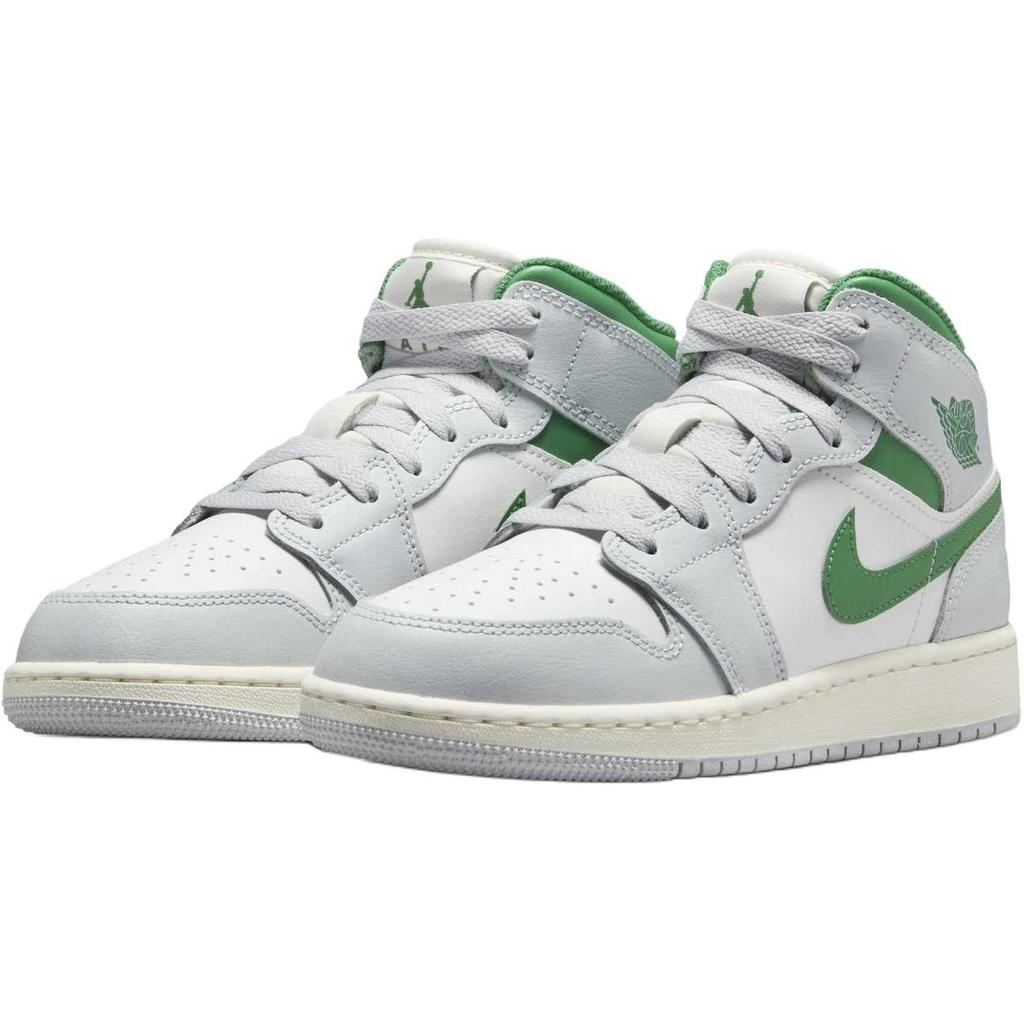 Air Jordan 1 Mid GS White Pure Platinum Pine Green DQ8423-142
