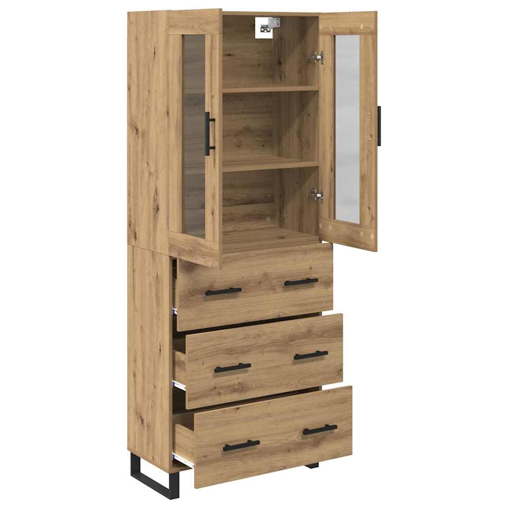 Highboard with Drawers 2 pcs Artisan Oak Wood Based Material