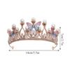 Luxus rosa Kristall Hochzeit Krone Royal Queen Tiaras Stirnbänder Mädchen Prom Braut Kopfschmuck Braut Diadem Haarschmuck Zubehör