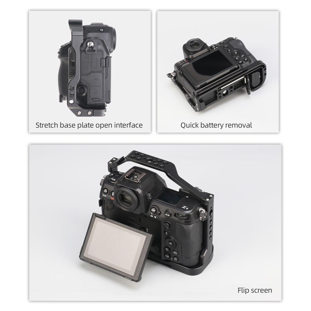 JLwin JL-Z8 Camera Cage Aluminum Alloy Camera Video Cage with Magnetic Wrench Slot Cold Shoe Mount