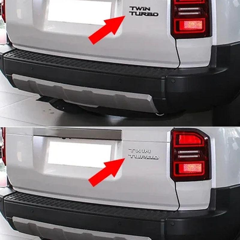 3D Premium ABS Twin Turbo Letter Sticker Tail Bumper Badge Auto Rear Trunk Emblem Accessories Exterior Decoration