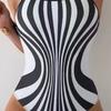 New one-piece swimsuit women's conservative zebra pattern waist cinching sexy hot spring swimsuit