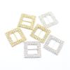 5 Pieces of Double Row Square 28mm (inner Bar 15mm) Crystal Rhinestone Buckle DIY Gift Box Ribbon Sliding Buckle Crystal Invitat