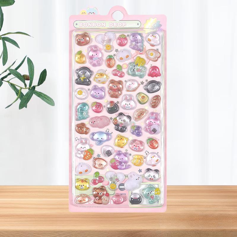 3D Embossed Waterproof Stickers for Kids - Cute Cartoon Design for Kindergarten & Water Bottles 9*20