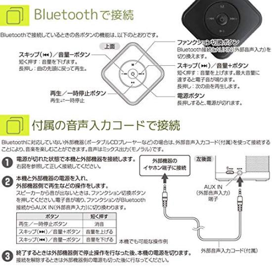 OHM AudioComm Bluetooth Wireless Cubic Speaker, Speaker, Black, ASP-W110N-K, 03-3178
