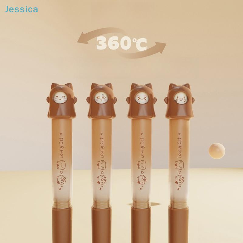 Kawaii Bear Cap Gel Pen – 1Pcs Cute Cartoon Bear Retractable 0.5mm Black Ink Pens for Students