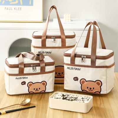 WORTHBUY Thermal Lunch Bag Waterproof&Dustproof Food Insulated Bags Large Capacity Portable Bento Box Bag Picnic Handbag