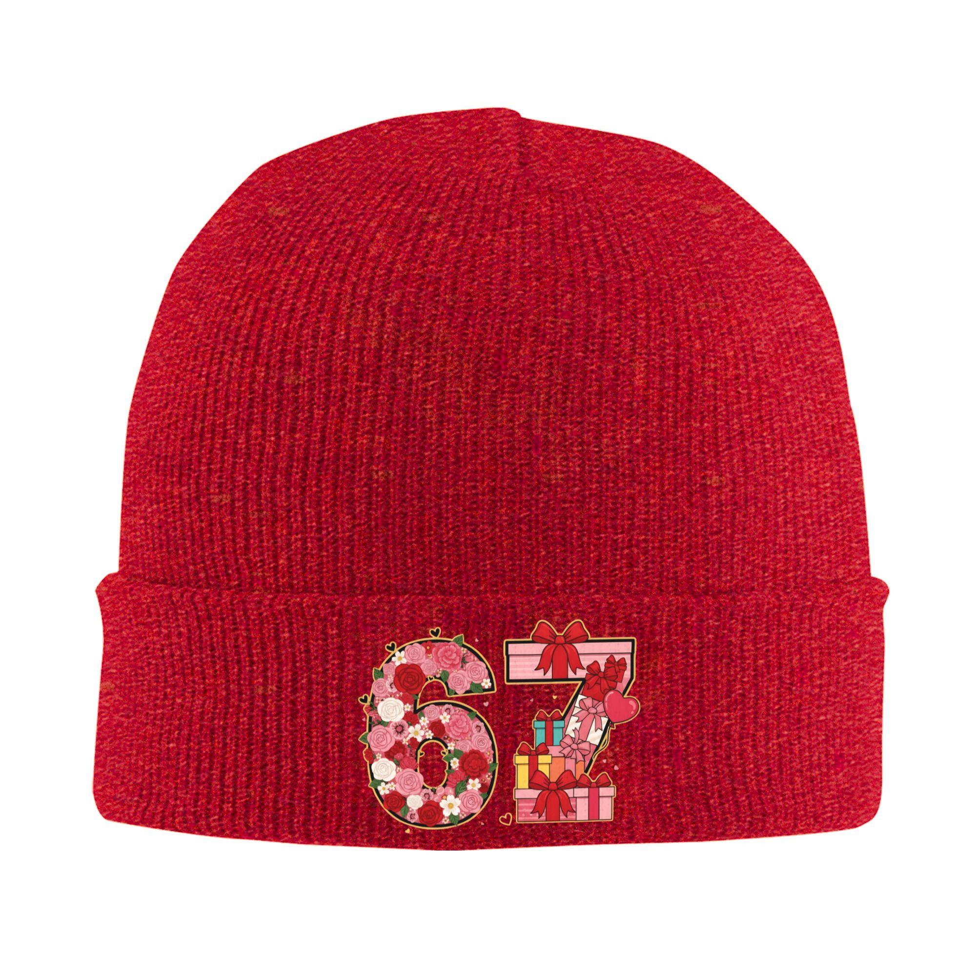 

67 Six Seven Meme Mom 67 Meme Beanie Hats Bonnet Hats Adult Street Y2K Outdoor Sport Skullies Beanies Winter Design Warm Caps One Size