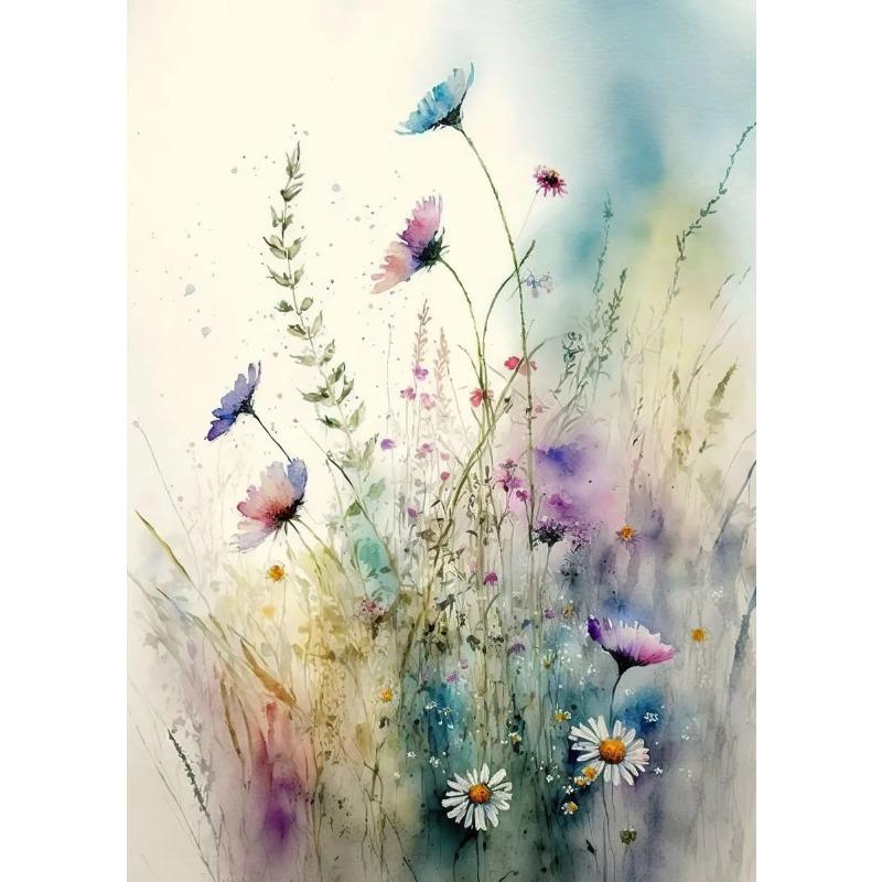 

Цветы в акварельном стиле Книги Пейзажное искусство Постер Холст Живопись Настенные принты Картина для гостиной Домашний декор 21cm×30cm NoFrame