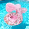 Internet Famous Cartoon Kids Swim Seat Ring Anti Rollover Thickened PVC Inflatable with Canopy Pocket for Water Entertainment