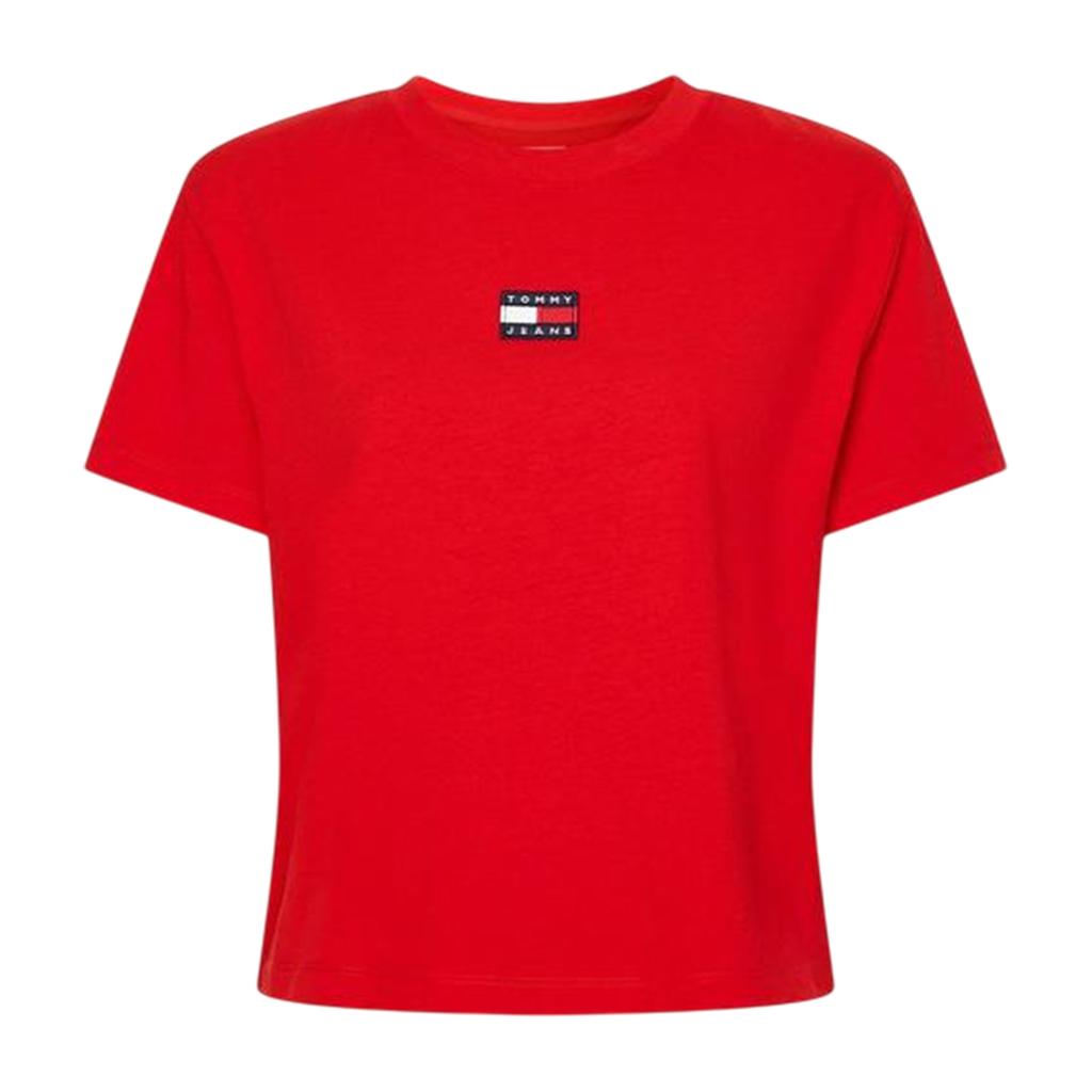 Tommy Jeans Womens/Ladies Embroidered Logo Cotton Cropped T-Shirt