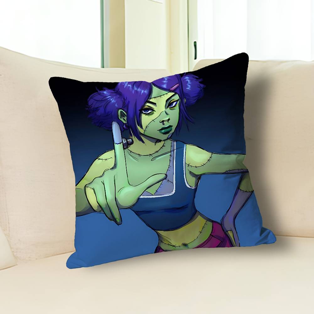 F-Frankenstein Girls A-Album Pillow Cases for Bedroom Living Room Sofa Home Decor Polyester Cushion Cover with Zipper