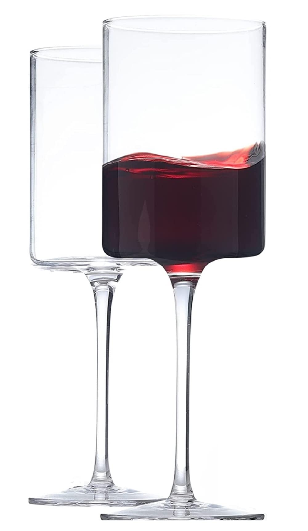 

Morning Plade Wine Glasses, Champagne Flutes, Artisan-Made, Stylish Crystal Glasses (Set of 2)