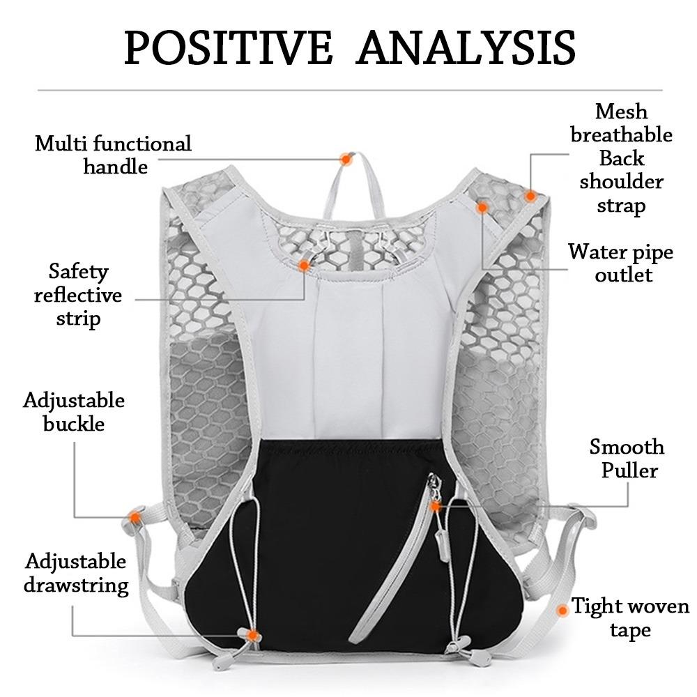 Durable Lightweight Hydration Backpack Large Capacity Waterproof Running Vest Breathable Adjustable Chest Pack for Outdoors