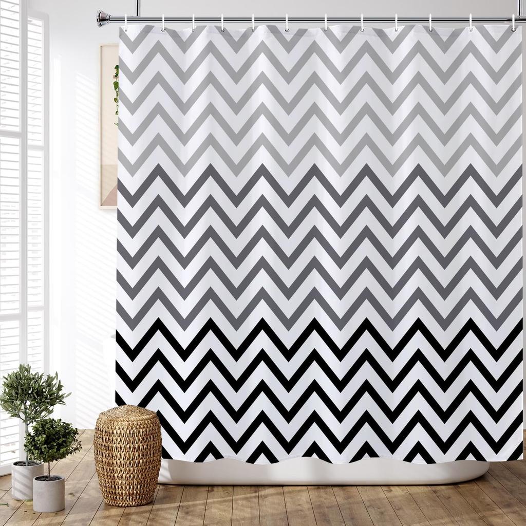 ChloropLastid Boho Shower Curtain for Bathroom Mid Century Modern Bohemian Abstract Geometric Fabric Waterproof  Shower Curtains