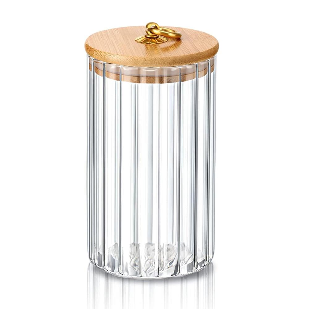Glass Food Storage Jars Kitchen Containers with Airtight Bamboo Wooden Lids for Pasta, Cookies, Nuts, Coffee Beans, Cereal