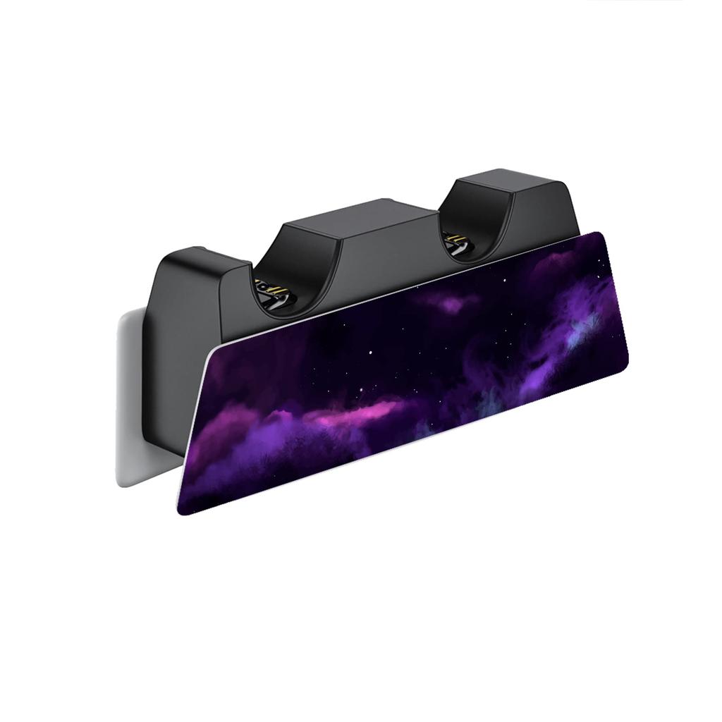 Autocolante Personalizate PlayVital pentru Consola PS5 Ediția cu Disc, Controller PS5, Stație de Încărcare, Căști și Telecomandă Media [Purple Deep Space]
