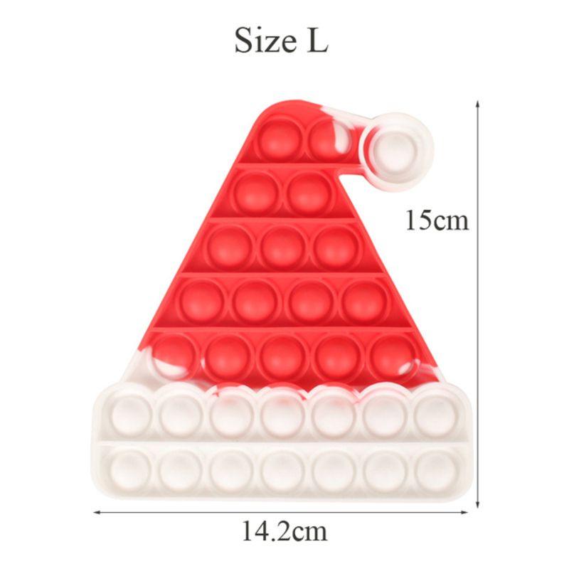 Joyful Christmas Big Size Pop It Silicone Toys For Relaxation Featuring Adorable Santa Claus And Cheerful Christmas Tree Shapes