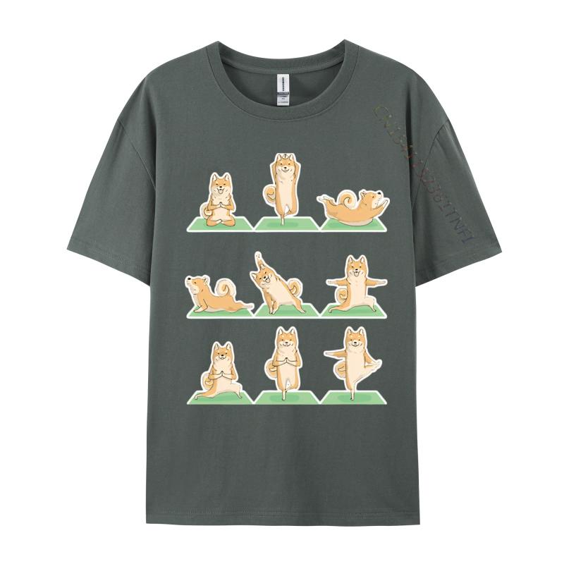 Akita Inu Chien Pose de Yoga Zen Mignon T-shirt Coton Hauts Jeunesse T-shirts Europe T-shirts Populaires Marque T-shirt