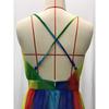 Deep V Halter Summer Casual Long Rainbow Dress Women