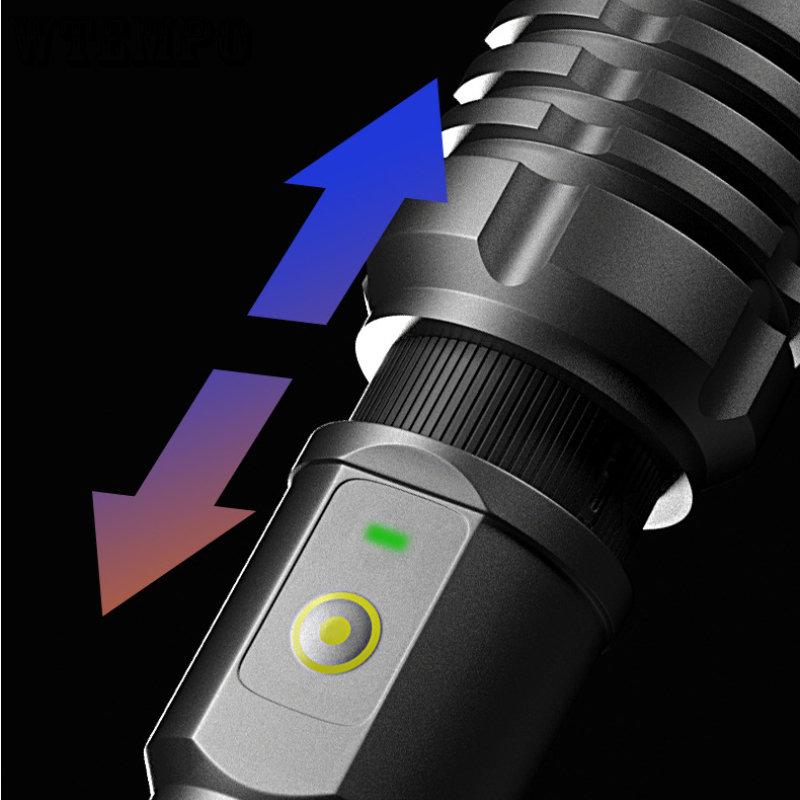 P50 Strong Light Flashlight Aluminum Alloy USB Rechargeable Flashlight Zoom Strong Light Flashlight