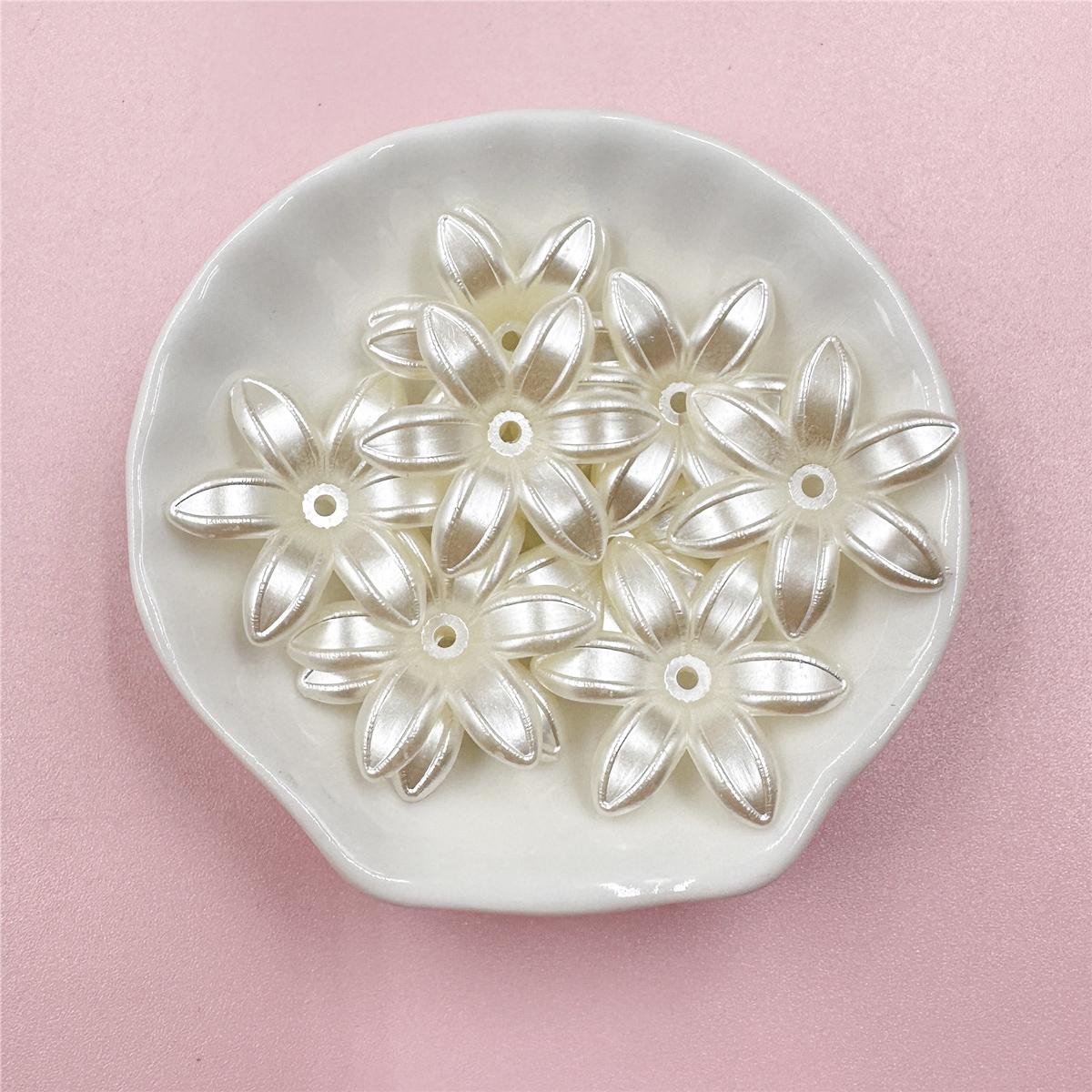 

50 шт., ожерелье из материала ручной работы, цветы, акриловые серьги, свободные бусины, изготовление ювелирных изделий, браслеты, брелок, мода «сделай сам» Six Petaled Flowers