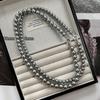 Women's Non-Fading Deep Sea Shell Pearl Necklace with Versatile Small Lockbone Chain