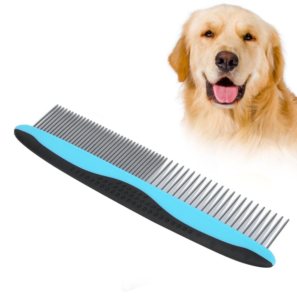 Hřeben pro mazlíčky Nerezová ocel Jehla Psi Štěně Hřeben na srst Odstraňuje zacuchání  (Modrý hřeben Row )