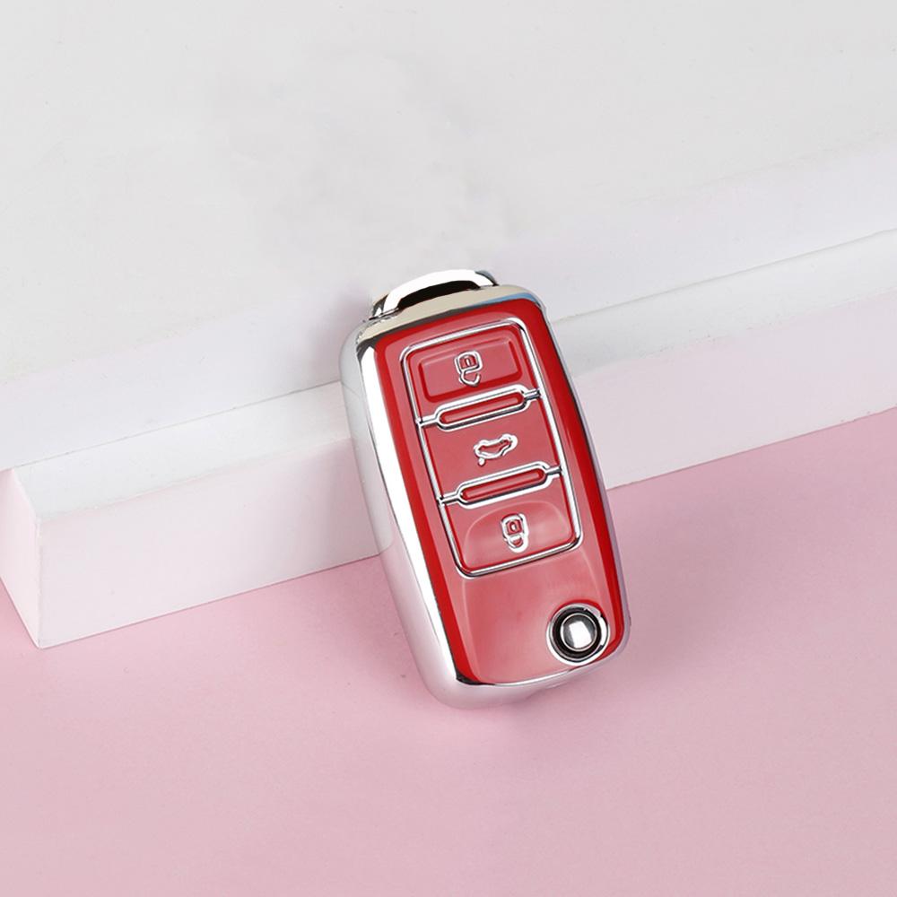 Car Key Cover Case Holder Keychain For Vw Volkswagen Polo Golf Passat Beetle Caddy T5 Up Eos Tiguan Jetta For Skoda Octavia A5