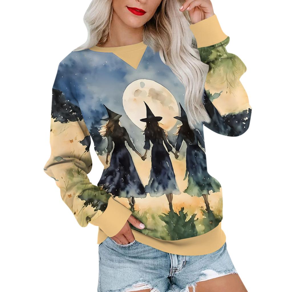 Lässiger, bedruckter Pullover für Damen, Langarmshirt, übergroßes Sweatshirt
