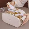 French Charm Multilayer Makeup Bag With Waterproof Pu Material For Travel And Daily Use