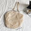 Portable Hollow Woven Shoulder Bag Korean Style Woven Grocery Bag Vacation Beach Bag  Swimming