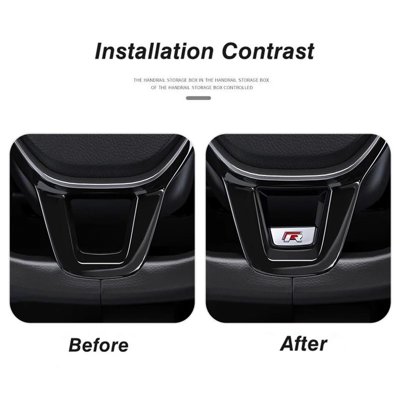 2025 Caldo Anziano R Rline Logo Rivestimento Volante Auto Adesivi Placcati ABS Accessori Per Volkswagen GTI Polo Golf Scirocco Jetta