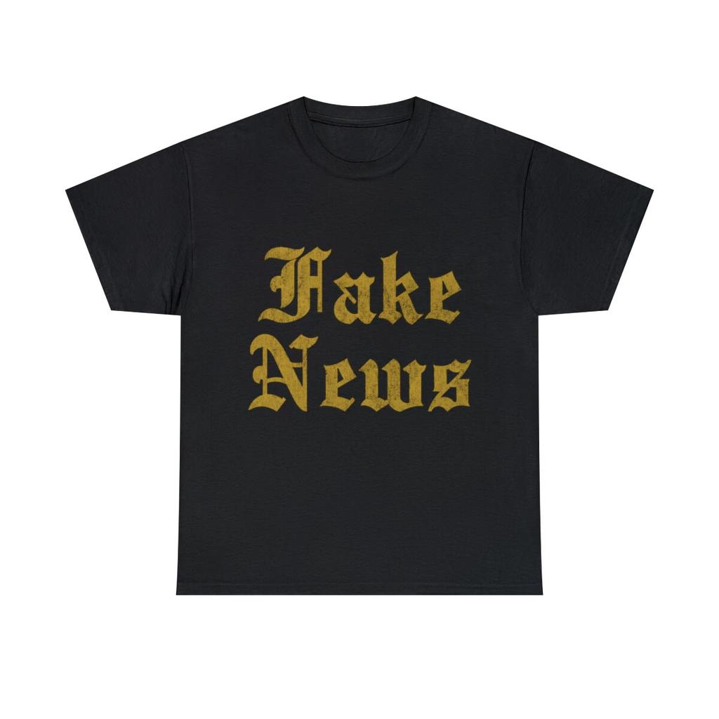 Retro Fake News Graphic Tee Shirt, S-5XL
