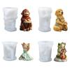 Sturdy Resin Mould for Animal Shaped Candle Including Bear and Rabbits Designs for Projects