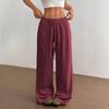New Fashionable Women's Clothing, Elegant and Versatile, Elastic and Casual, Solid Color Pants, Wide Leg Pants