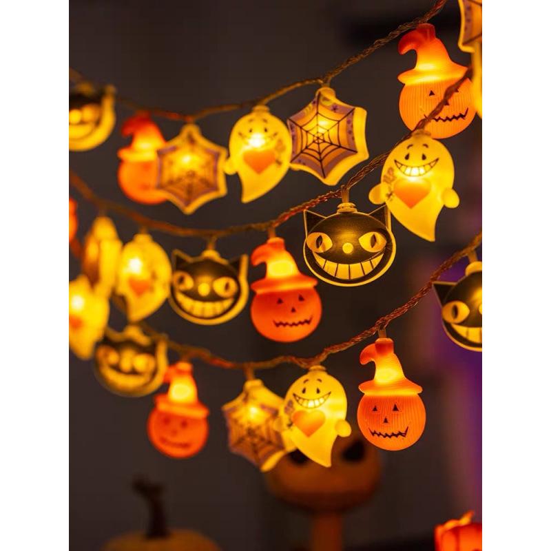 Halloween Outdoor LED Ghost and Pumpkin String Lights for Festive Decoration