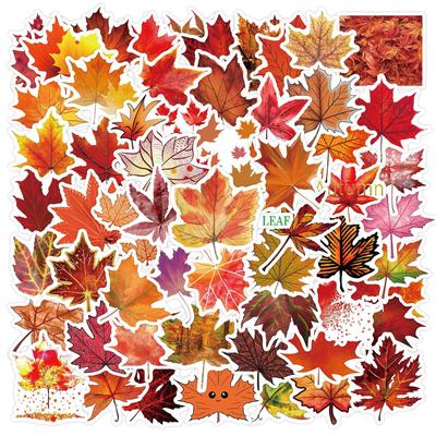 60 New Maple Leaf Maple Leaf Graffiti Stickers Suitcase Notebook Scooter Water Cup Waterproof Stickers