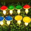 Colorful LED Solar Mushroom String Lights for Garden & Lawn Decoration